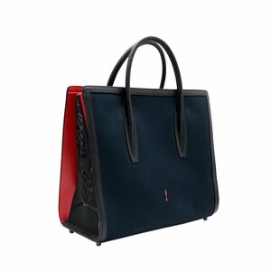 ★ 中古 クリスチャン ルブタン パロマ ラージ トートバッグ 【Christian Louboutin】 2WAY キャンバス レザー