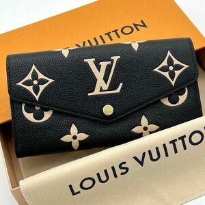 ★最高級美品★LOUIS　VUITTON ヴィトン アンプラント バイカラー サラ NM ブラック 黒 ICチップ導入 レディース 新型 現行 二つ折り財布