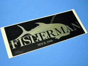 フィッシャーマン 黒 ＦＩＳＨＥＲＭＡＮ ステッカー　250-100mm