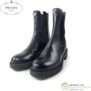 プラダ （PRADA） ブラッシュドレザー サイドゴア ブーツ 靴 ＃37 1V251N ブラック（中古）