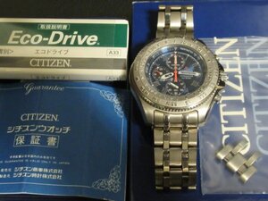 シチズン プロマスター エコドライブ デュオ PROMASTER Eco-Drive Duo B510-H26230 ネイビー 美品 クロノグラフ ソーラー 自動巻発電 時計