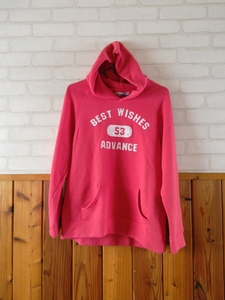 古着 CINEMA CLUB レディース パーカー Lサイズ ゆったり ピンク 赤 長袖 スウェットはトップス カジュアル カレッジ hoodie ⑪