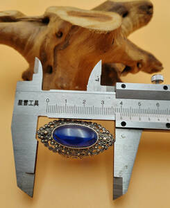 清代　藍宝石嵌め　銀指輪