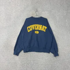 【雷市場（ポンジャン）商品韓国直送】 COVERNAT(カバーナット) 刺繡 ビッグロゴ ネイビー パーカー M