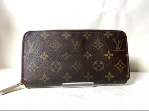 1円スタート美品 LOUIS VUITTON ルイヴィトン M60017 モノグラム ジッピーウォレット ラウンドファスナー 長財布 札入れ 小銭入れ ブラウン