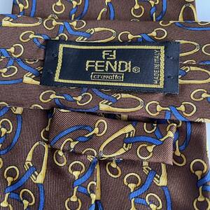 FENDI(フェンディ) ブラウンホースビット柄ネクタイ