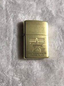 ZIPPO ジッポー オイルライター ソリッドブラス　solid brass 1993年製 金色　ゴールド　中古品　星　スター　STAR