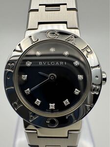 BVLGARI ブルガリブルガリ　クォーツ　12Pダイヤ　ブラック文字盤　BB23SS 稼動品