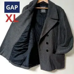 GAP　ギャップウールダブルブレスト　ピーコート　ハーフコート　グレー　XL