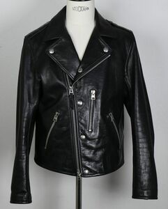 名作 TOM FORD トムフォード 牛革 レザー ダブル ライダース ジャケット 黒 52 biker jacket b8067