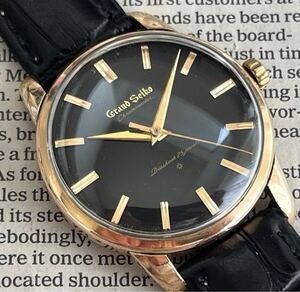 GRAND SEIKO グランドセイコー ファーストモデル J14070 Cal3180 ブラック文字盤 獅子メダリオン 1st Model K14GF Black Dial CHRONOMETER 