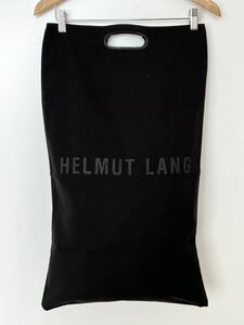 美品★90s 本人期 HELMUT LANG ロゴプリント ロング トートバッグ ハンドバッグ クラッチバッグ ヘルムートラング ロゴ ブラック 黒