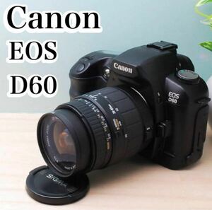 美品　付属品付き　Canon EOS D60 レンズキット　デジタル一眼レフ SIGMA ZOOM LENS 28-80mm 1:3.5-5.6 MACRO ブラック