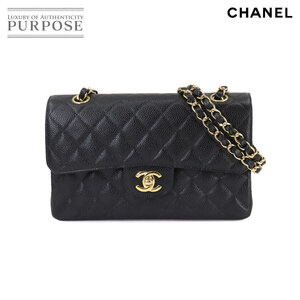 新品同様 シャネル CHANEL マトラッセ 23 チェーン ショルダー バッグ キャビアスキン レザー ブラック A01113 ゴールド 金具 90249687