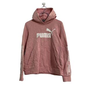 PUMA ロゴ スウェット パーカー キッズ L ピンク プーマ プルオーバー 古着卸 アメリカ仕入 a605-8367