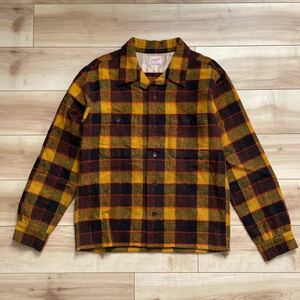 【送料無料】【美品】TENDERLOIN テンダーロイン T-WOOL CHECK SHT マスタード S ウール チェック 長袖シャツ