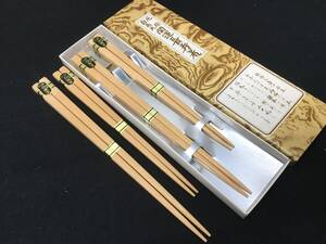 未使用品★　厄除　白南天　開運長寿箸/夫婦箸　2セット　計4膳　天然木　木製箸　縁起物