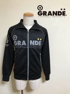 【良品】 GRANDE グランデ ジャージ トラックトップ フットサル トレーニング ジャケット トップス サイズM 長袖 黒 GFPH14402