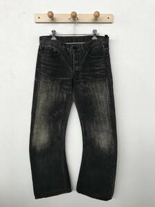 wjk 570 dn23 selvage denim メンズ ボタンフライ バナナデニム ブラック 良品 size S