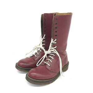 ◆Dr.Martens ドクターマーチン 14ホールレースアップブーツ サイズ不明(24cm前後)◆ ボルドー レディース イングランド製 靴 boots