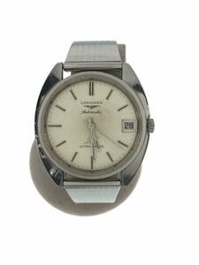 LONGINES◆70s/ULTRA-CHRON/自動巻腕時計/社外ベルト/WHT/SLV//