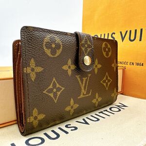 3826【ほぼ極美品】LOUIS VUITTON ルイヴィトン モノグラム ポルトモネ ビエ ヴィエノワ がま口 二つ折り財布 ウォレット M61663/CA1005