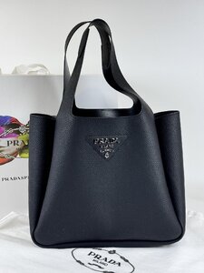 美品 PRADA プラダ レザー ハンドバッグ トートバッグ ブラック