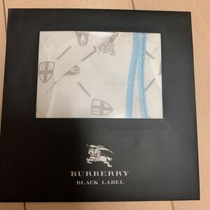 バーバリーブラックレーベル BURBERRY BLACK LABEL ハンカチ ポケットチーフ モノグラム柄 シルク