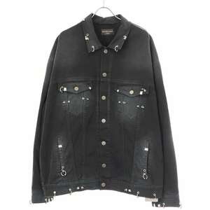 BALENCIAGA バレンシアガ 24SS Pierced Denim Jacket ピアスデニムジャケット 764518 TNW11 ブラック 1 ITPS9NAIVUFO