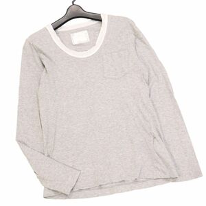 sacai サカイ 通年 ポケット付き♪ 長袖 カットソー ロンTシャツ Sz.2　レディース グレー 日本製　K4T01008_6#F