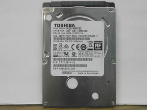 2.5インチ内蔵型HDD TOSHIBA 500GB SATA①【中古品】