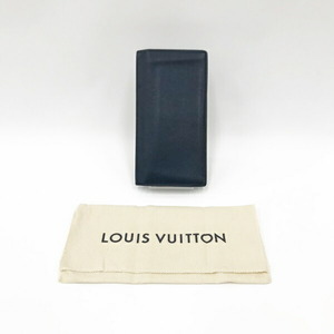 〇〇 LOUIS VUITTON ルイヴィトン タイガ ポルトフォイユ ロン ポルトフレザー M33404 ネイビー やや傷や汚れあり