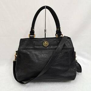 TORY BURCH トリーバーチ レザー タッセル 2WAY ハンドバッグ ショルダー レザー 斜め掛けかばん ブラック レディース