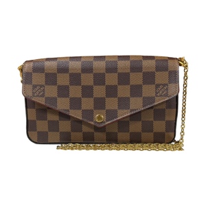 ルイヴィトン ポシェットフェリシー ダミエ ショルダーバッグ ダミエキャンバス N40492 ブラウン レディース LOUIS VUITTON 中古 美品