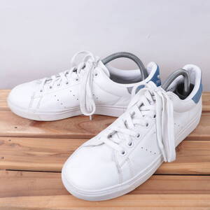 z6260 アディダス スタンスミス US7 1/2 25.5cm/白 ホワイト ブルー adidas STANSMITH メンズ スニーカー 中古