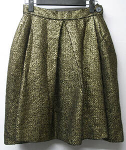 Vivienne Westwood ANGLOMANIA GOLD PAINT TWEED SKIRT 38 アングロマニア ヴィヴィアンウエストウッド 金ペイント ツイード スカート 38