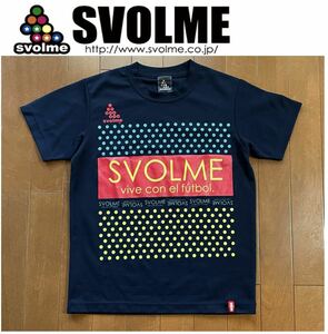 ★SVOLME スボルメ★胸元のロゴプリントがポイント！さらっと着心地ネイビーカラーレディースU首半袖シャツ/S