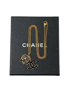 シャネル　CHANEL　ココ　カメリア　ネックレス　coco　正規品　02A 刻印あり　箱付き　パール付き　ヴィンテージ　レア　黒ゴールド