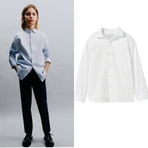 美品★ZARA BOY スプレッドカラードレスシャツ 140㎝ 定価4,390円 白 ザラ 男の子 キッズ 子ども 入学式 卒業式 結婚式 セレモニー 130 春