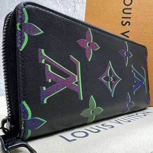 【現行 未使用級 完売品 限定】ルイヴィトン LOUIS VUITTON ヴェルティカル 長財布 モノグラム スポットライト レザー 黒 メンズ ビジネス 