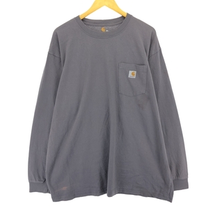 古着 カーハート Carhartt ORIGINAL FIT 無地ポケットロングTシャツ ロンT メンズXXL相当 /eaa432029