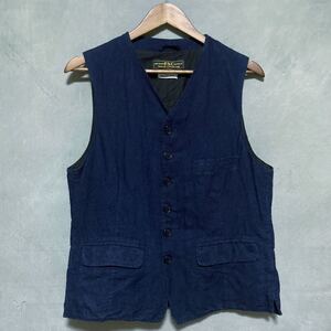 F.S.C. FREEMAN SPORTING CLUB フリーマンズスポーティングクラブ INDIGO CL SASHIKO VEST 綿麻 刺し子 ジレ ベスト size.2(M) UF64-13R009