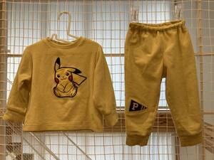 GU KIDS（男女兼用）フリースラウンジセット（長袖&ロングパンツ）Pokemon 1 USED ジーユー キッズ 342727 Lounge Wear ポケモン パジャマ