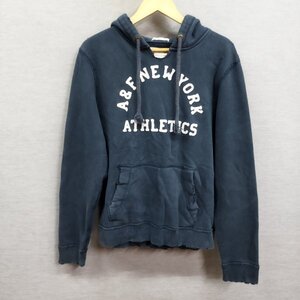 H297 Abercrombie & Fitch アバクロンビー&フィッチ スウェット パーカー S ネイビー アーチ ロゴ 肉厚 ヘビーウェイト アメカジ フーディ