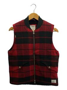 CRIMIE◆20AW/WILL CHECK BOA VEST/S/ポリエステル/レッド/チェック/CR1-02L5-JK37