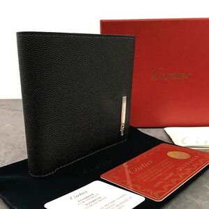 送料込み！ 未使用品 Cartier 二つ折り財布 L3000772 ブラック 箱付き 266