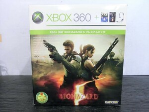 T【J6-39】【100サイズ】XBOX360 バイオハザード5 プレミアムパック 本体セット 60GB/通電可/ジャンク扱い/※ヘッドセット欠品