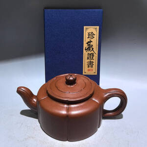 【蔵友館蔵品・紫砂壺・周盤壺・顧景舟款・紅泥】・茶具・茶道品・希少珍品・賞物・中国古美術