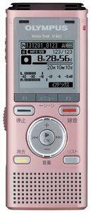 【中古】OLYMPUS ICレコーダー VoiceTrek 2GB MicroSD対応 MP3/WMA PNK ピンク V-821
