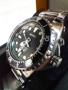 稼働品 SEIKO KINETIC SCUBA セイコースキューバ 型5M62-0BL0 200M 材質ST オートクオーツ メンズ ブラック文字盤 付属 箱 取説 保証書